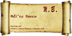 Münz Bence névjegykártya